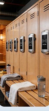 RFID locker locks on gym lockers