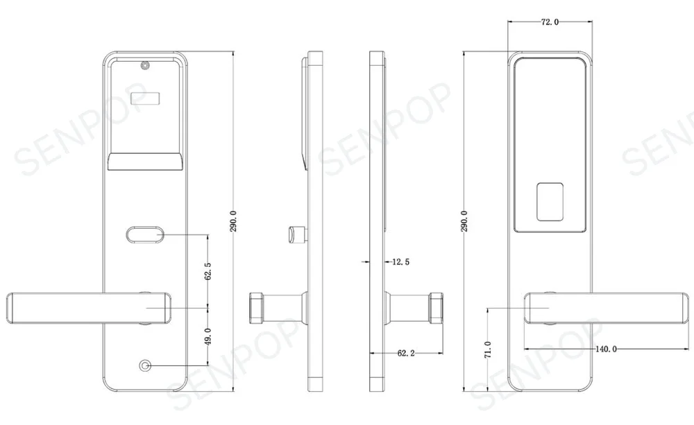 SP2072E01 dimensions & mortise 1