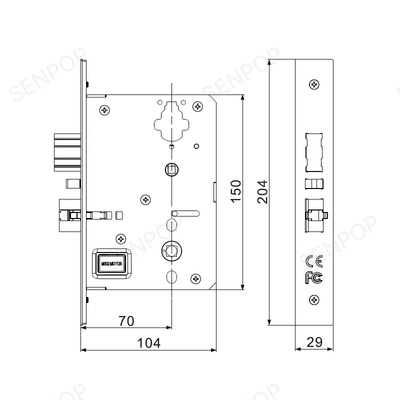 SP3017E01 dimensions & mortise 2